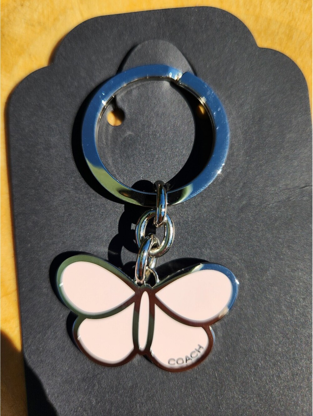 Coach Pink Butterfly Keychain Charm
